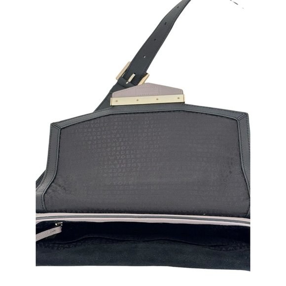 Kate Spade Carmel Court Small Kaela Lavender/Black Leather & Suede Crossbody Bag - Picture 7 of 15